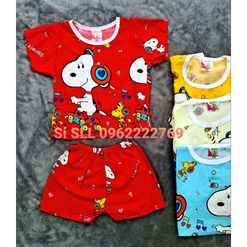 5-17kg Đồ Bộ Tôn Đùi Cực Mát Ngắn Tay Chó Snoopy cho bé trai