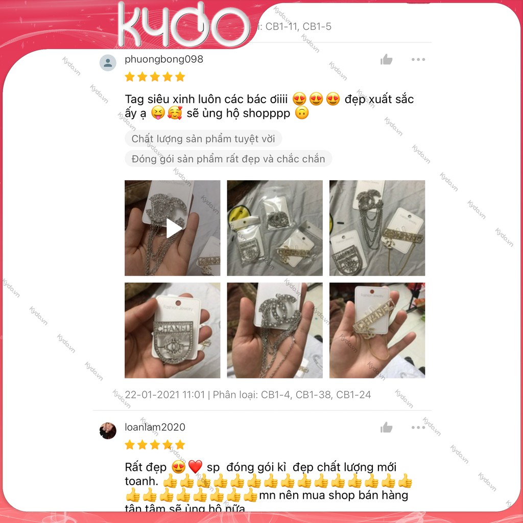 Cài áo đính đá cài túi xách tag áo nữ siêu xinh cho nàng Kydo - Phụ kiện nữ Hàn Quốc 2021 CB1