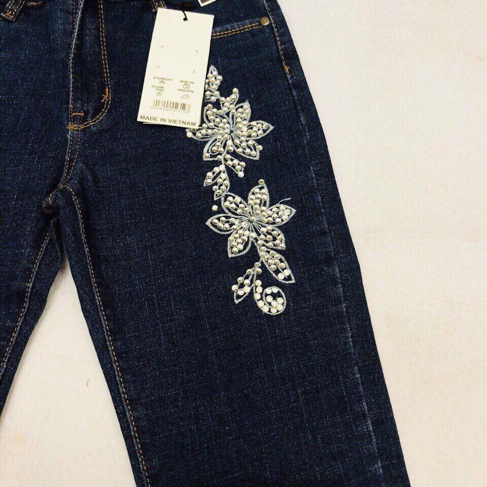 Quần jean nữ ngố đính đá cao cấp Đẹp Store 257