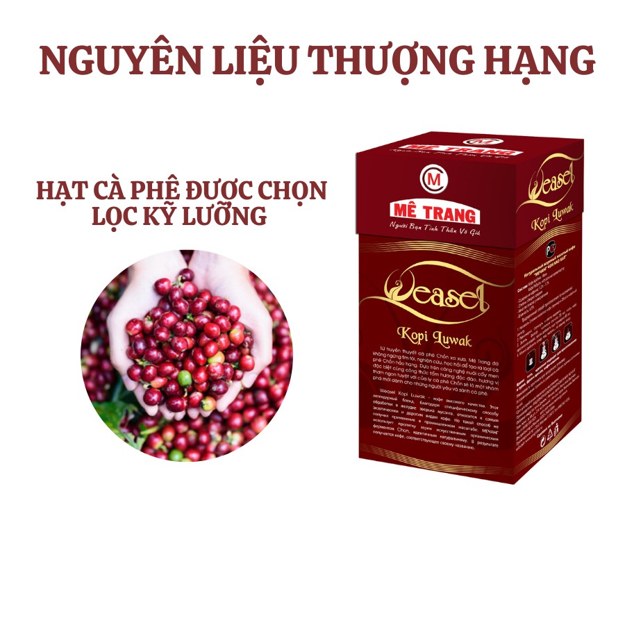 Cà phê Chồn Cao cấp Mê Trang - Hộp 500g Hút Chân không