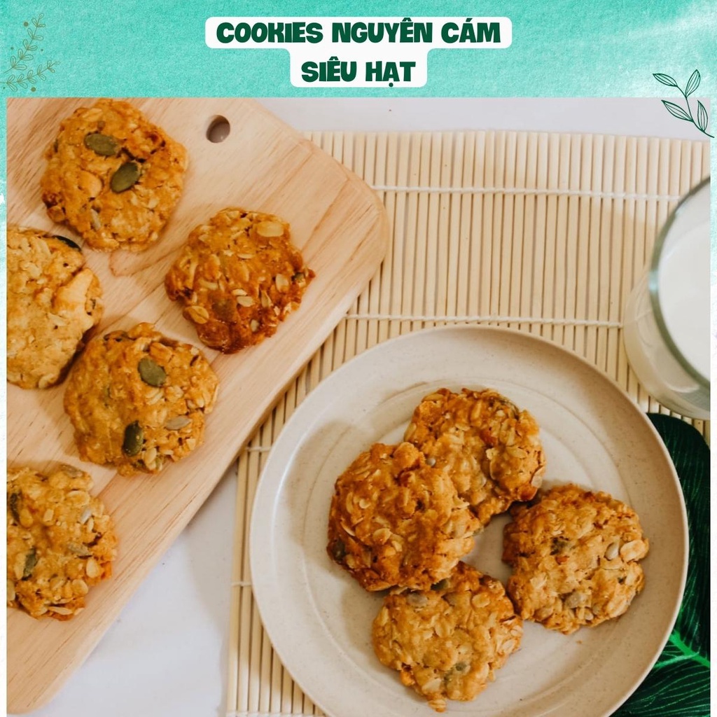 Bánh cookies nguyên cám siêu hạt, bánh eatclean, ăn kiêng, giảm cân by Tiệm nhà Mơ