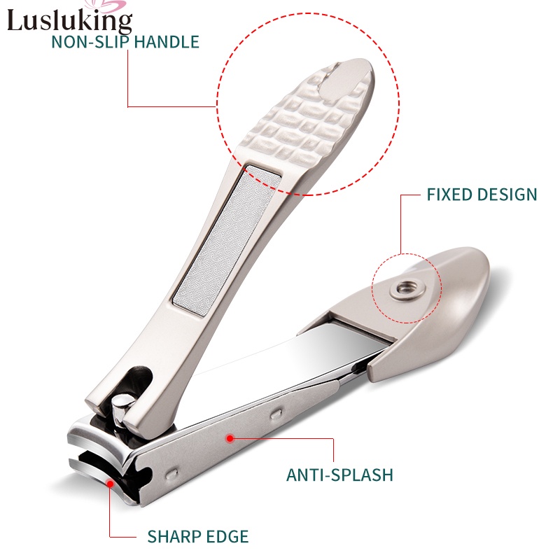 Lusluking Dụng cụ bấm móng tay LUSLUKING bằng thép không gỉ chống văng tiện lợi