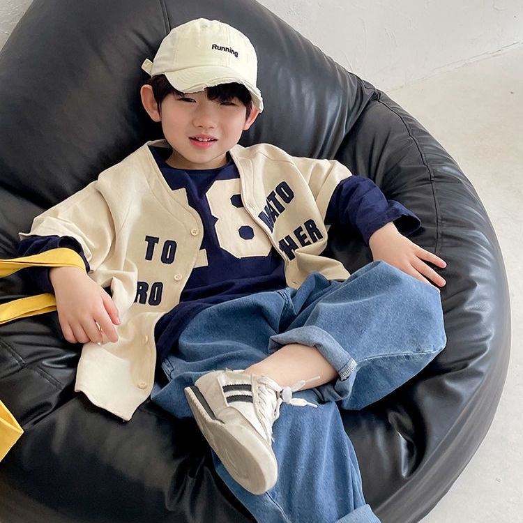 Áo Thun Bóng Chày Cotton Tay Ngắn Phong Cách Nhật Bản Thời Trang Xuân Thu Mới Cho Bé Trai