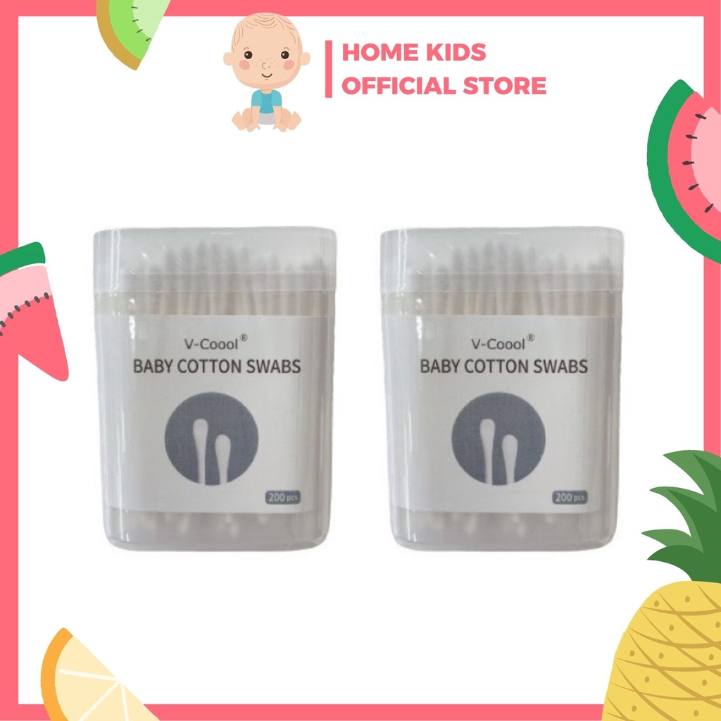 [HCM - SIÊU RẺ] Tăm bông cho bé sơ sinh V-Coool, hộp 200 que