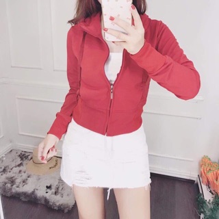 Áo khoác lửng bo eo hoa hồng