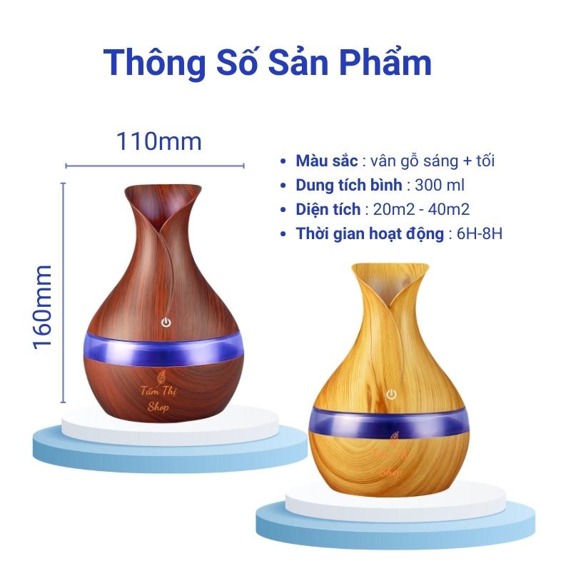 Máy Xông Tinh Dầu Aroma TẤM THỊ 300ml Máy Khuếch Tán Tinh Dầu Phun Sương Tạo Ẩm Tỏa Hương Thơm Mát Đuổi Muỗi & Côn Trùng