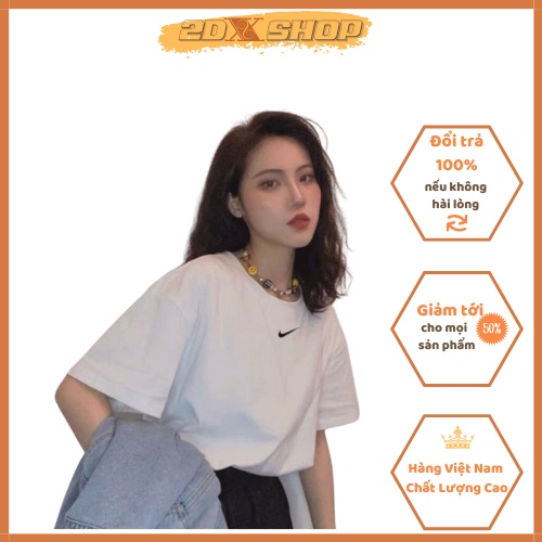 Áo Thun Tay Lỡ Chất Cotton Cực Mịn In Logo Ni.ke Hot Trend