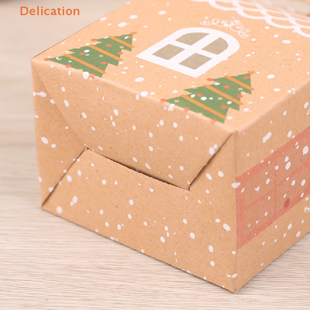 Set 5 Hộp Đựng Kẹo Hình Ngôi Nhà Giáng Sinh DIY