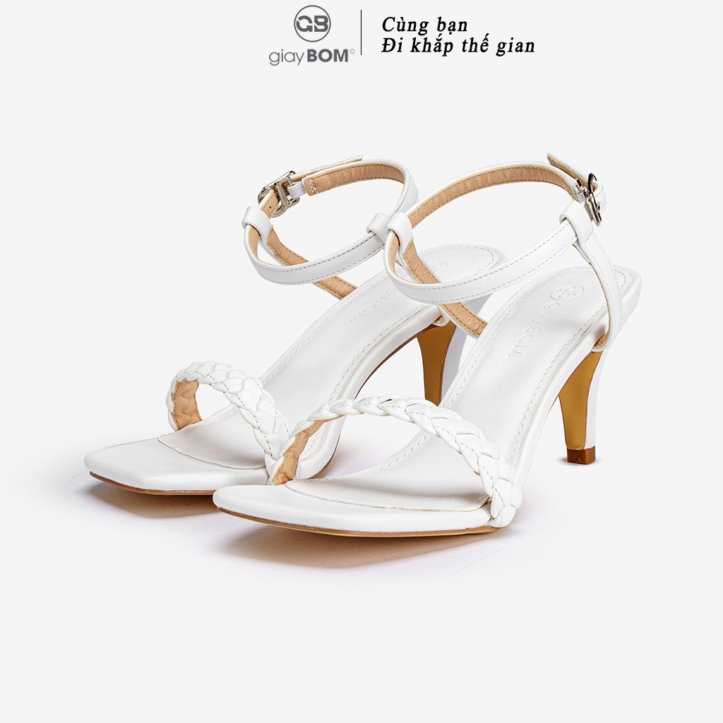 [Mã WABRMH99 giảm 12% đơn 99K]Giày Sandal Cao Gót giayBOM Quai Đan Gót Trụ Cao 5 cm GB00143