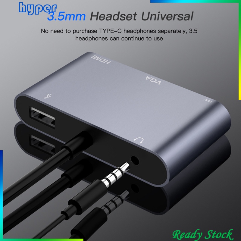 Hub Chuyển Đổi Usb C Sang Hdmi Usb 3.0 Pd Vga 3.5mm Cho Macbook Pro