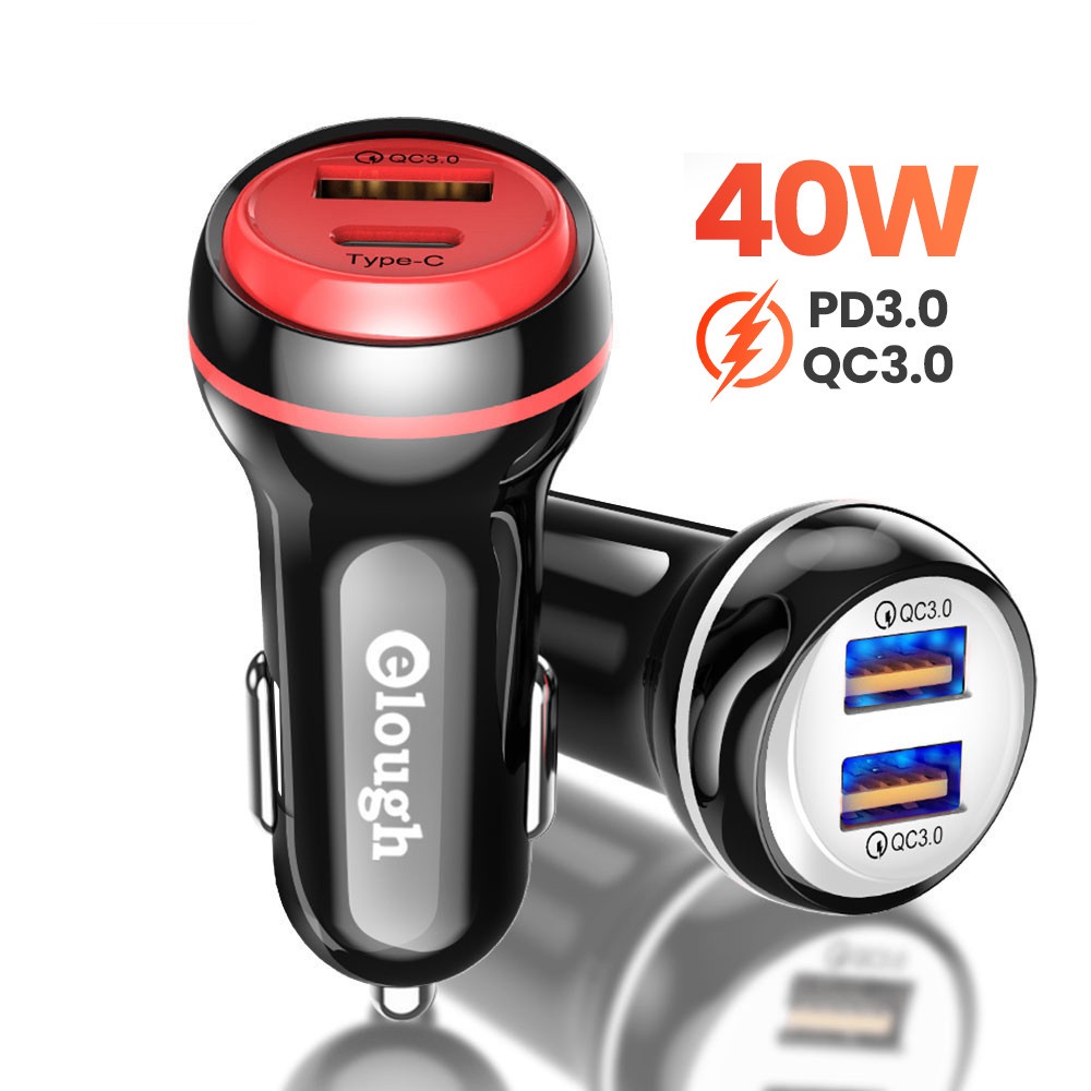 Bộ sạc ô tô 40W USB Type C Sạc nhanh QC3.0 Bộ sạc nhanh cho Huawei Xiaomi