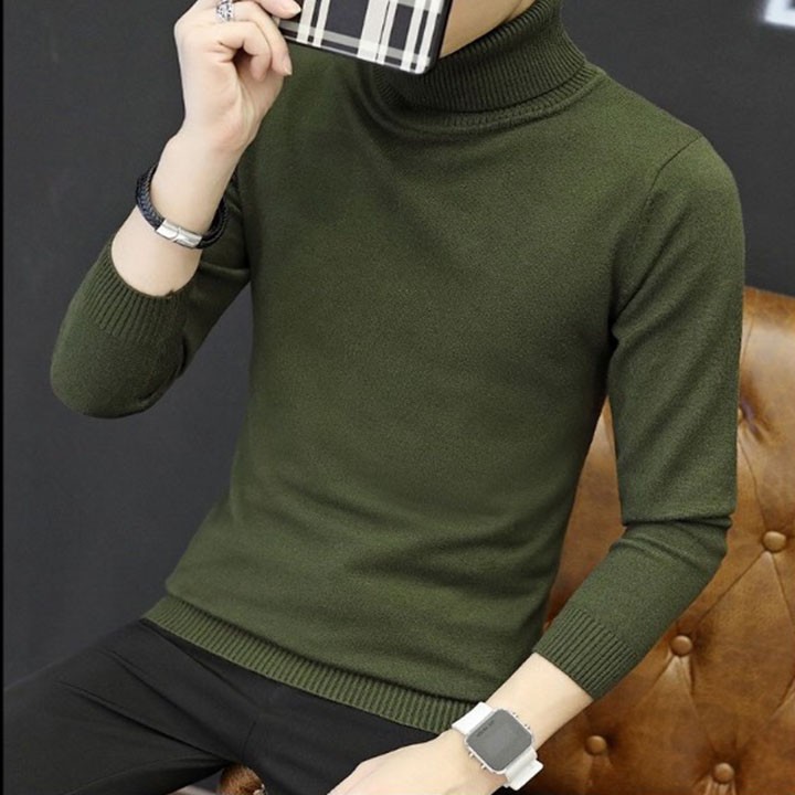 Siêu Phẩm Thời Trang -  áo len nam thời trang kiểu dáng cổ lọ dài tay from ôm dáng body | BigBuy360 - bigbuy360.vn