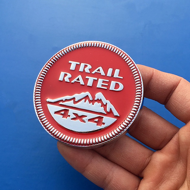 Logo dán xe Trail Rated tròn hợp kim đường kính 6.2cm