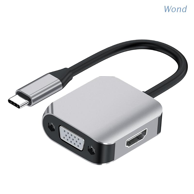 Bộ Chuyển Đổi Màn Hình Máy Chiếu Mini Từ Type-C Sang Hdmi + Vga