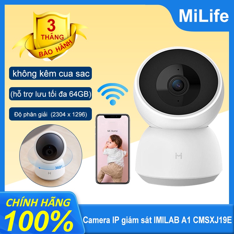 [Mã ELHAMS5 giảm 6% đơn 300K] Camera IP giám sát IMILAB A1 CMSXJ19E -Hàng chính hãng xioami QUỐC TẾ