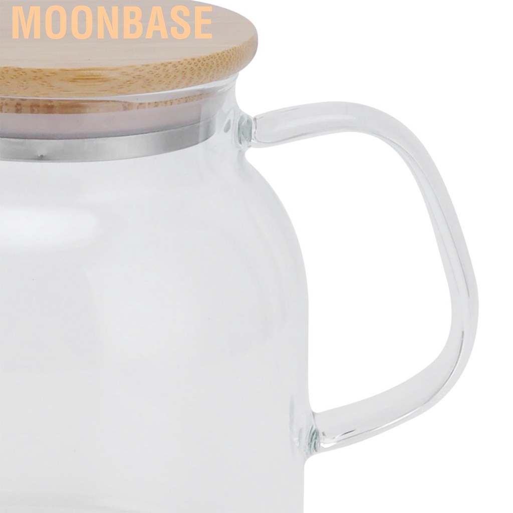 Moonbase Transparent Glass Tea Pot 600ml Large Capacity Heat Resistant Water Kettle for Home Office Use