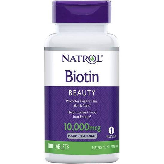 Ngăn rụng tóc, kích thích mọc tóc Natrol Biotin 10.000mcg
