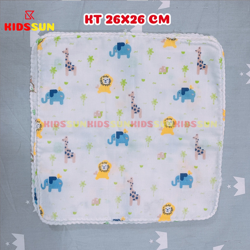 Khăn Sữa Cho Bé Kidssun Chất Liệu Vải Xô Cao Cấp 2 Lớp Mềm Mại