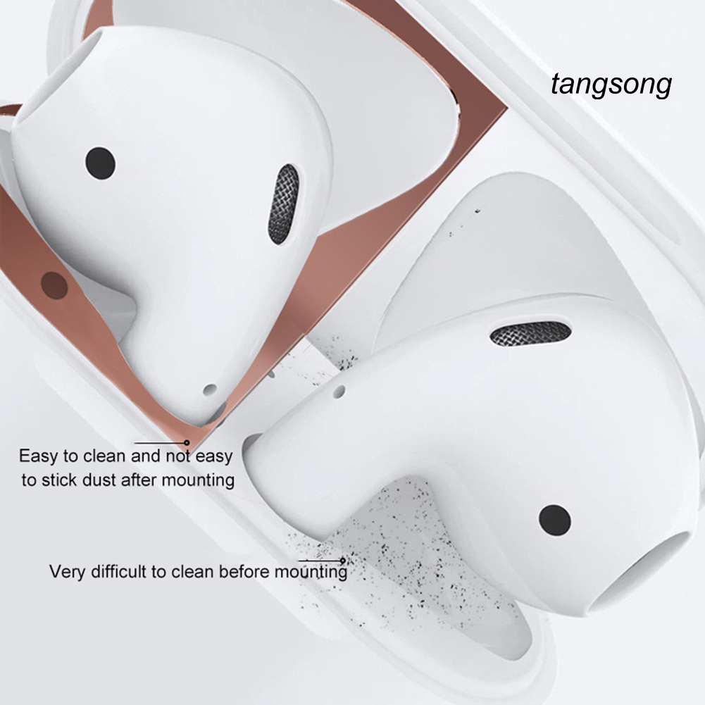 2 Miếng Dán Kim Loại Chống Bụi Cho Tai Nghe Apples Air-Pods Pro