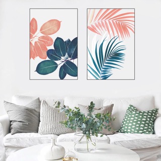 Bộ 2 tranh canvas lá hiện đại 50 x 70 x 2 tấm sr117