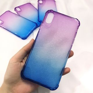 Ốp lưng Iphone Xs Max phối màu xanh tím