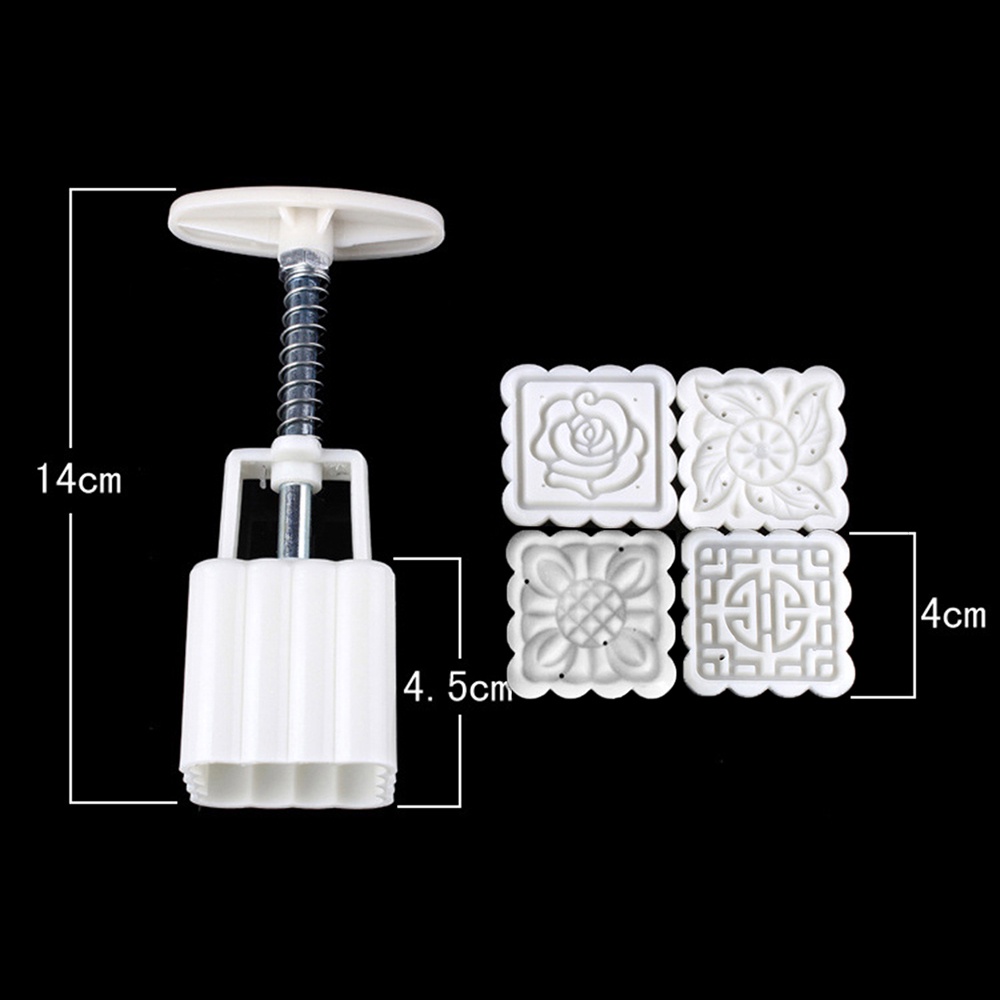 HOT！ 5 Cái/bộ Có Thể Tái Sử Dụng 50G Vuông Ấn Tay Làm Bánh Trung Thu Khuôn Làm Bánh Trung Thu Trang Trí Tự Làm