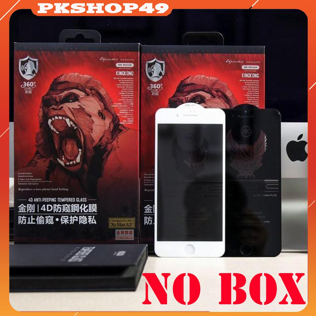 Kính cường lực chống nhìn trộm kingkong Iphone 14 Pro max 7 8 Plus X Xs max 11 Pro max 12 12 Pro max 13 Promax KHÔNG HỘP