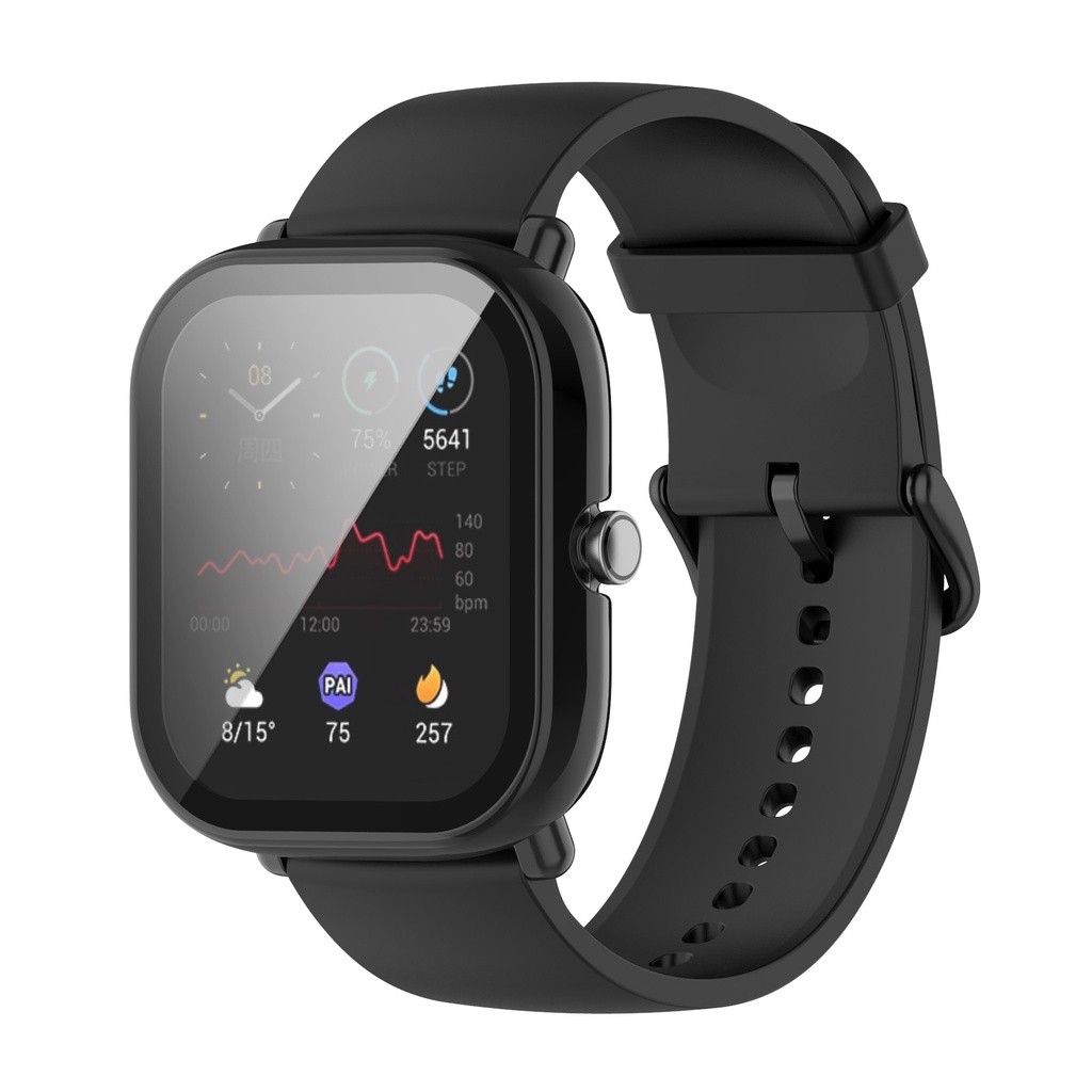 Ốp Bảo Vệ Mặt Đồng Hồ Thông Minh Huami Amazfit GTS 2 mini Bằng PC Cứng Kèm Kính Cường Lực