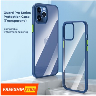 Ốp iphone 12 lưng chống sốc cho iPhone 12/ 12 mini/12 Pro/ 12 Pro Max lưng trong viền màu Guard pro protection case Rock
