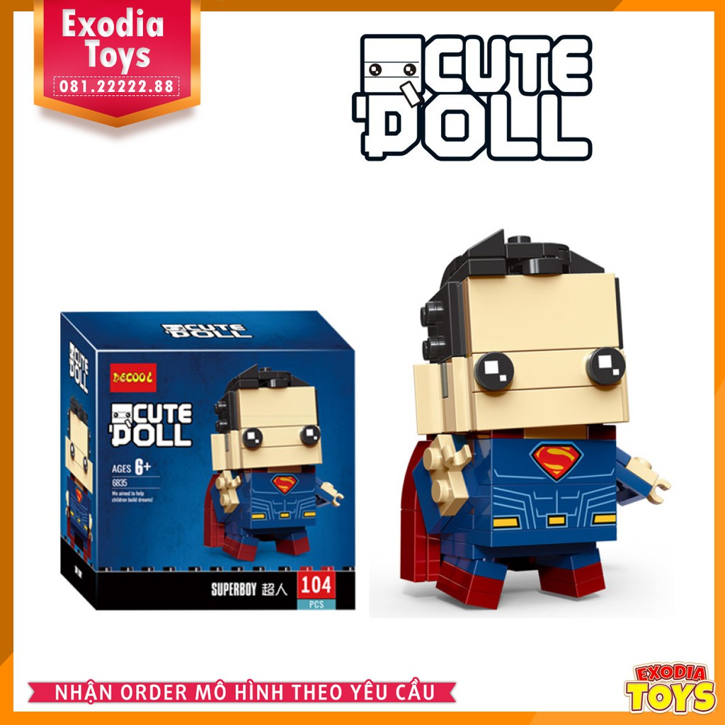 Xếp hình BrickHeadz siêu anh hùng Justice League - Liên Minh Công Lý | DECOOL BrickHeadz Superheroes