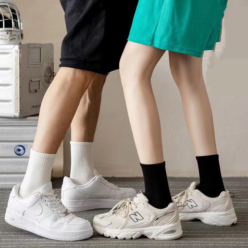 Tất vớ nữ nam cao cổ dài trắng dễ thương hàn quốc đẹp TAGU chân thấp nhún đủ màu trơn đen, đỏ, vàng, xám, xanh
