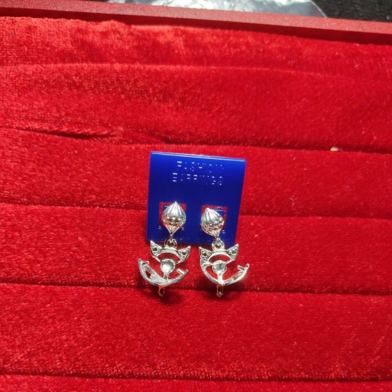 PHÔI BÔNG TAI HỒ LY BẠC TA GẮN ĐÁ 8MM