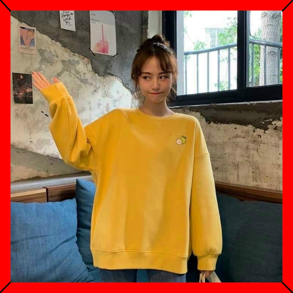 𝐌𝐚̂̃𝐮 𝐇𝐨𝐭 ÁO SWEATER NỈ BÔNG THÊU TRÁI CÂY MẪU MỚI( KÈM VIDEO SP) Mới