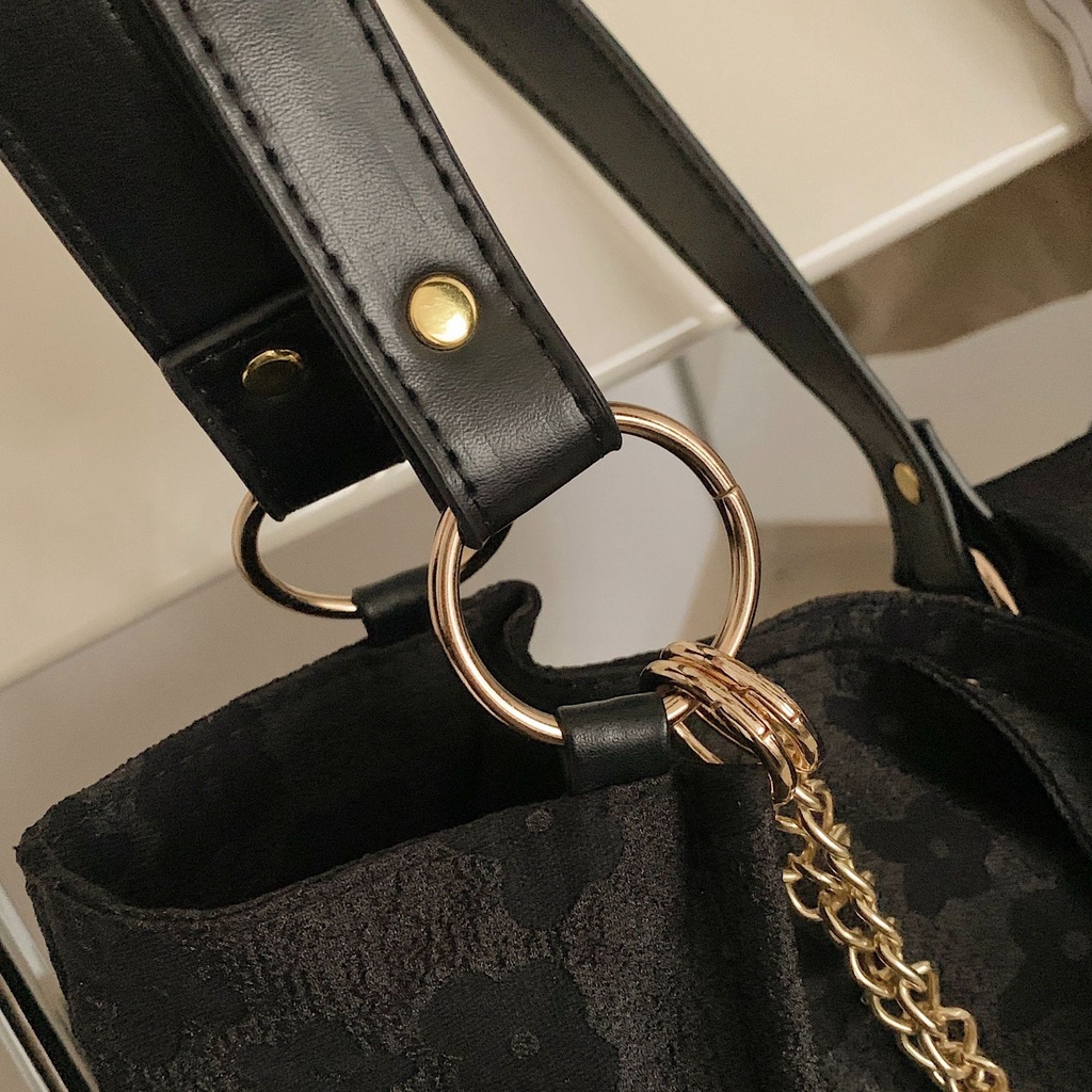 Dela Túi Xách Cỡ Lớn Họa Tiết Kẻ Sọc Phối Màu Thời Trang Phong Cách Hàn Quốc Cho Nữ