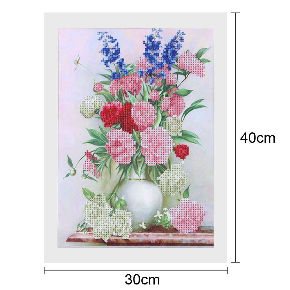 Bộ tranh đính đá 5D hình bình hoa DIY dành cho trang trí nhà cửa | BigBuy360 - bigbuy360.vn