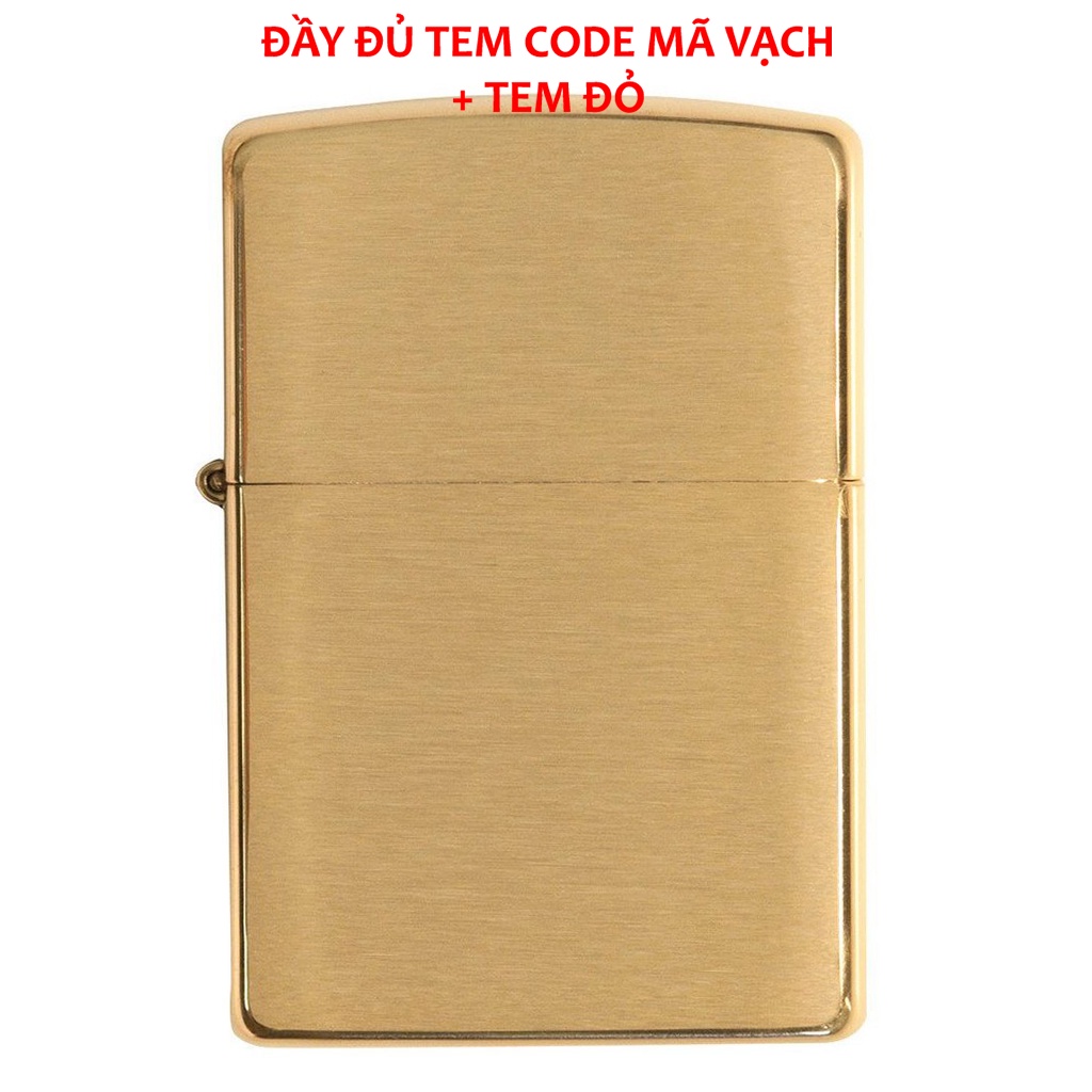 Bật zippo gold, hộp quẹt vàng vỏ dày xước High Polished Brass- KenZ