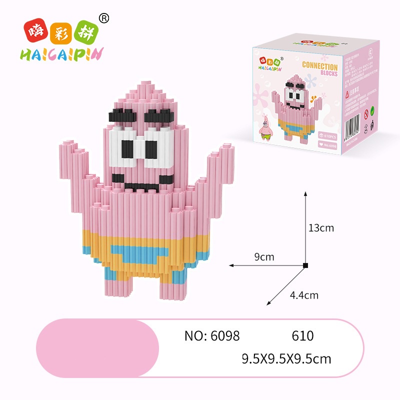 Đồ chơi lắp ráp, đồ chơi lắp ghép 3D mô hình nhân vật hoạt hình SpongeBob SquarePants Chú bọt biển tinh nghịch