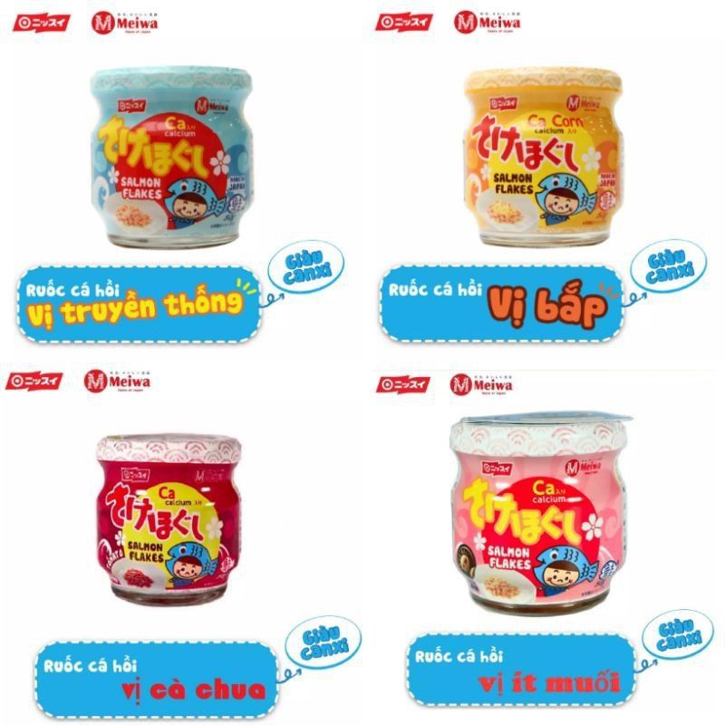 Ruốc cá hồi Meiwa vị ít muối cho bé nhập khẩu từ nhật bản