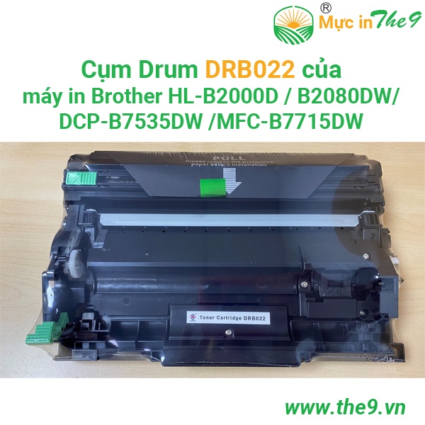 Combo Cụm drum DR-B022 và hộp mực máy in Brother TN-B022 dùng máy in Brother HL-B2000D/B2080DW/ DCP-B7535DW/ MFC-B7715DW