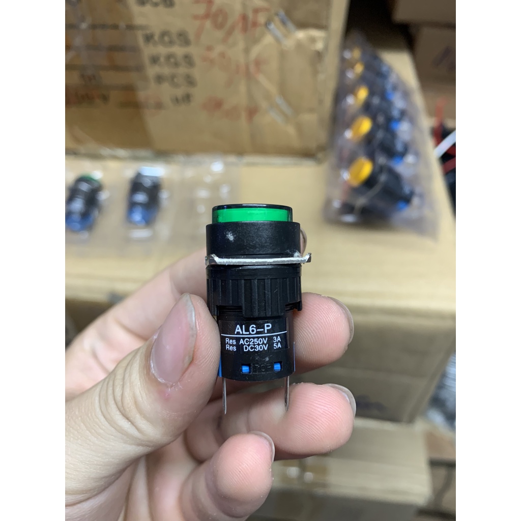 Đèn Báo Phi 16 2 Chân Đỏ Xanh Vàng 24VDC AL6-P AL6P