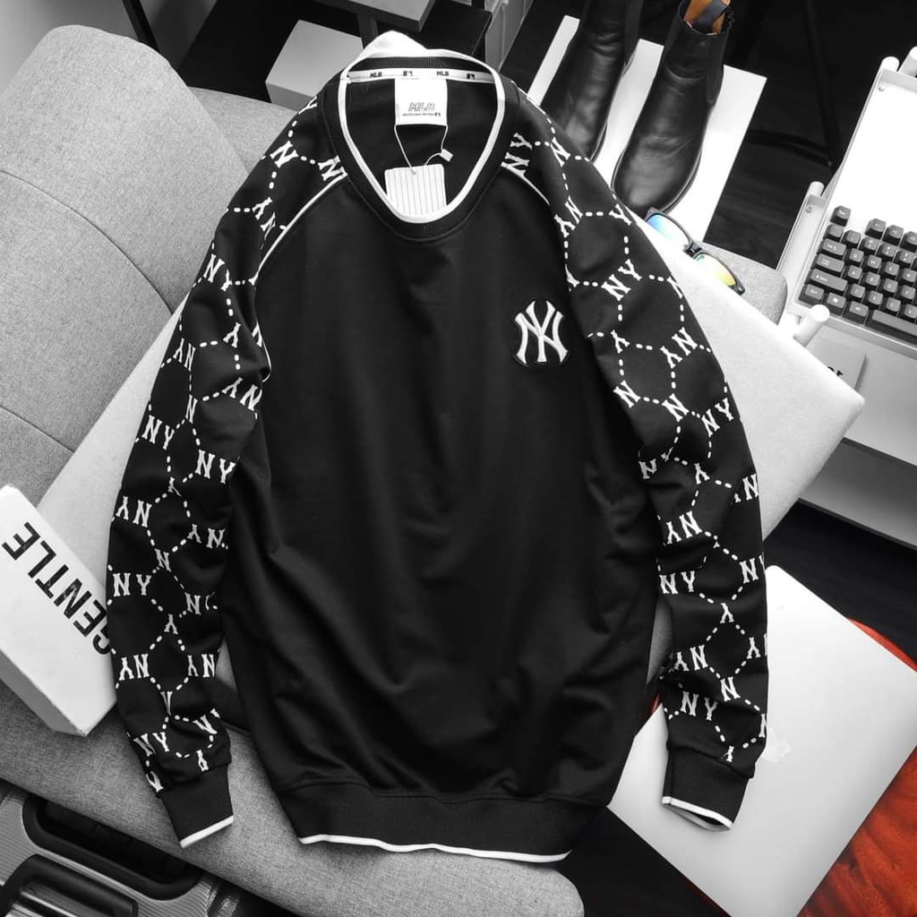 Áo sweater thun nỉ dài tay unisex NY đen trắng, logo thêu vải cao cấp cho nam,nữ hàng hiệu đi chơi TPT Shop 2021ML04 | BigBuy360 - bigbuy360.vn