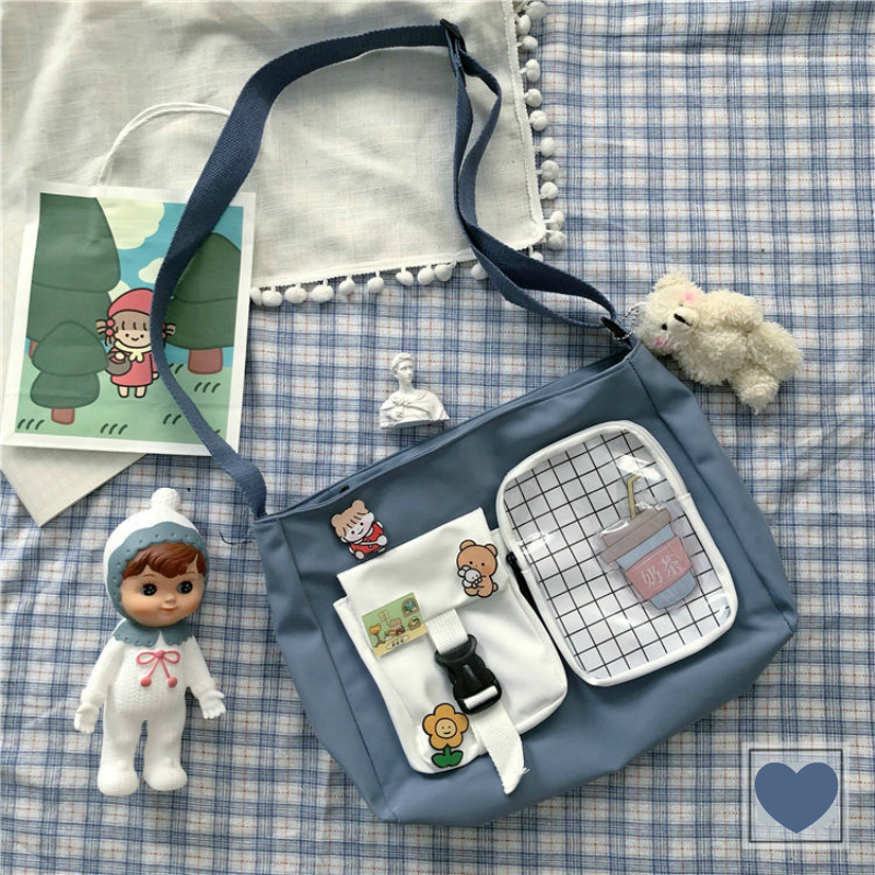 [Mã FASHIONCB264 giảm 10K đơn bất kỳ] Túi Vải Canvas Đeo Vai Phong Cách Hàn Quốc Xinh Xắn Dành Cho Nữ