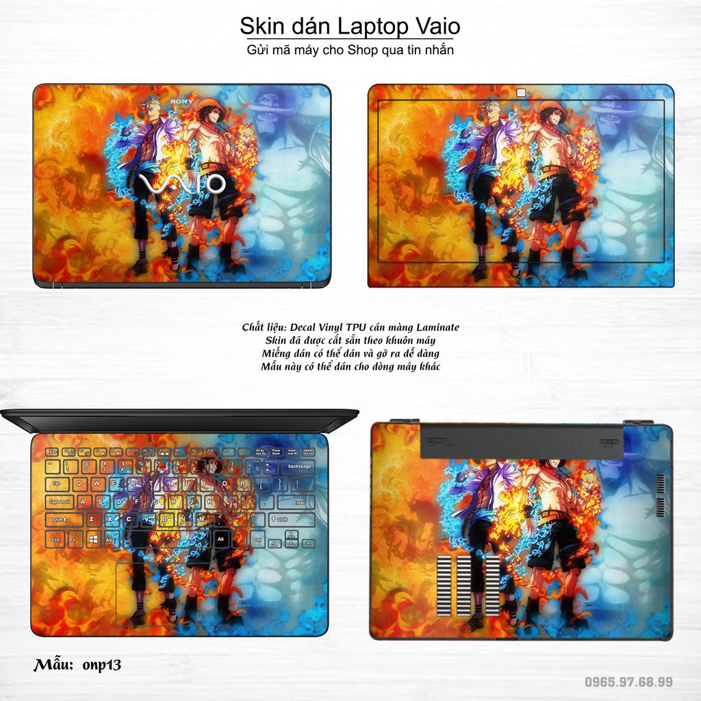 Skin dán Laptop Sony Vaio in hình One Piece nhiều mẫu 15 (inbox mã máy cho Shop)