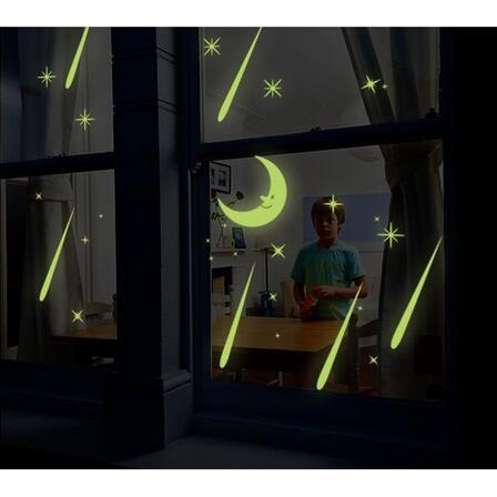 Miếng dán tường dạ quang hình mưa sao băng