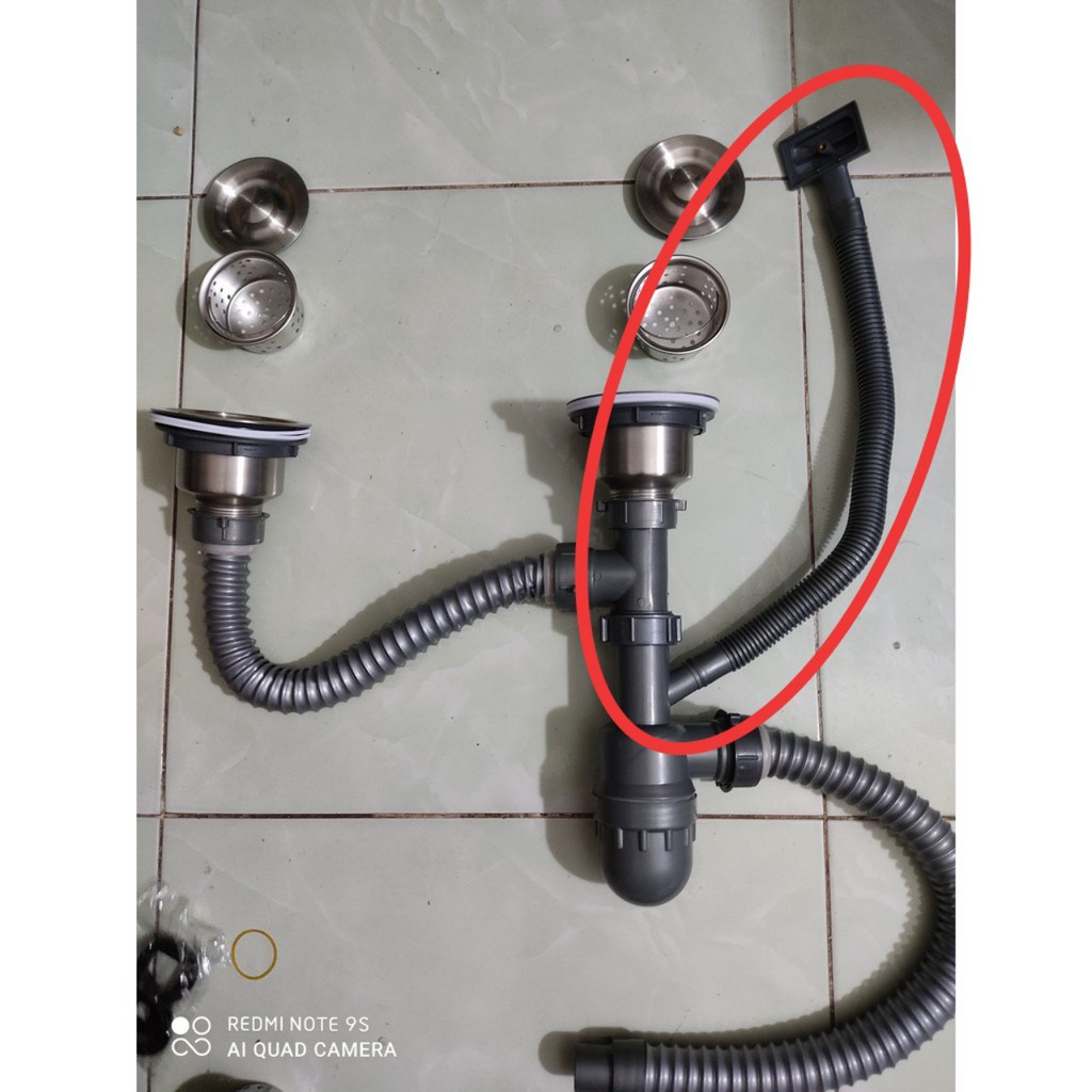 Bộ dây sun và chống tràn chậu rửa bát