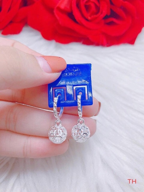 BÔNG TAI MẶT CẦU KIM TIỀN CHO NỮ - TRANG SỨC BẠC