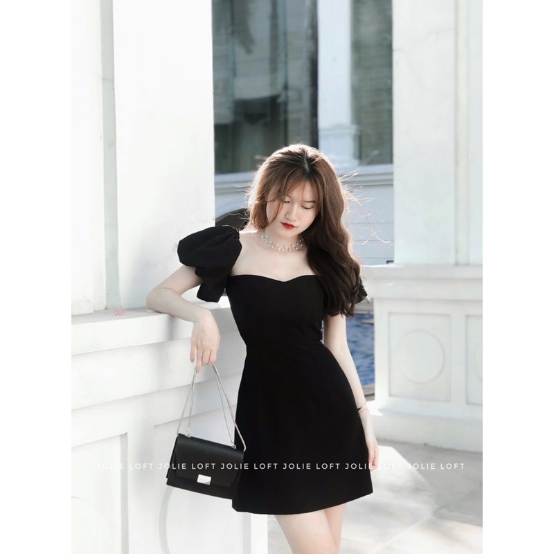 Váy nữ dự tiệc đen trễ vai thiết kế Rachel Dress JOLIE LOFT, đầm dáng ngắn sang trọng đi chơi