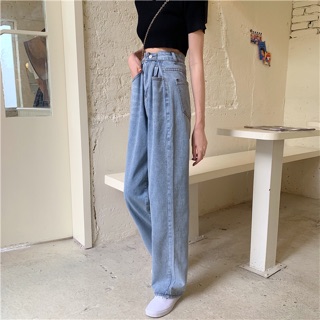 Quần jeans cài khuy eo siêu hack chân