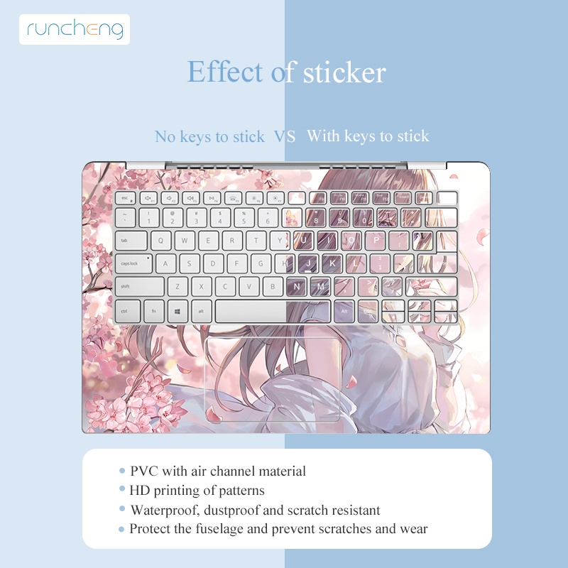 Nhãn dán Anime Girl trang trí Dell Inspiron 15 5000 VOSTRO13 Latitude 3330/7300/3511/7501/E6420/G3 3579/5300/XPS 14Z