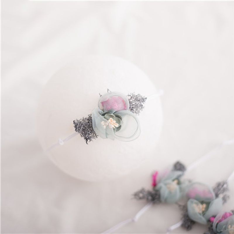 Băng đô đính hoa kiểu dáng đơn giản xinh xắn dành cho các bé sơ sinh